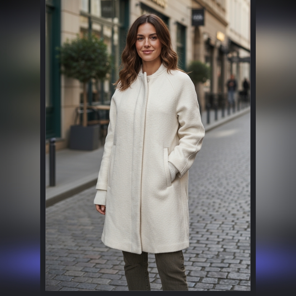 Zara Cream Trench Coat for Women Knee Length
